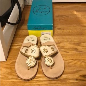 Hardly worn Bone/Gold Jack Rogers